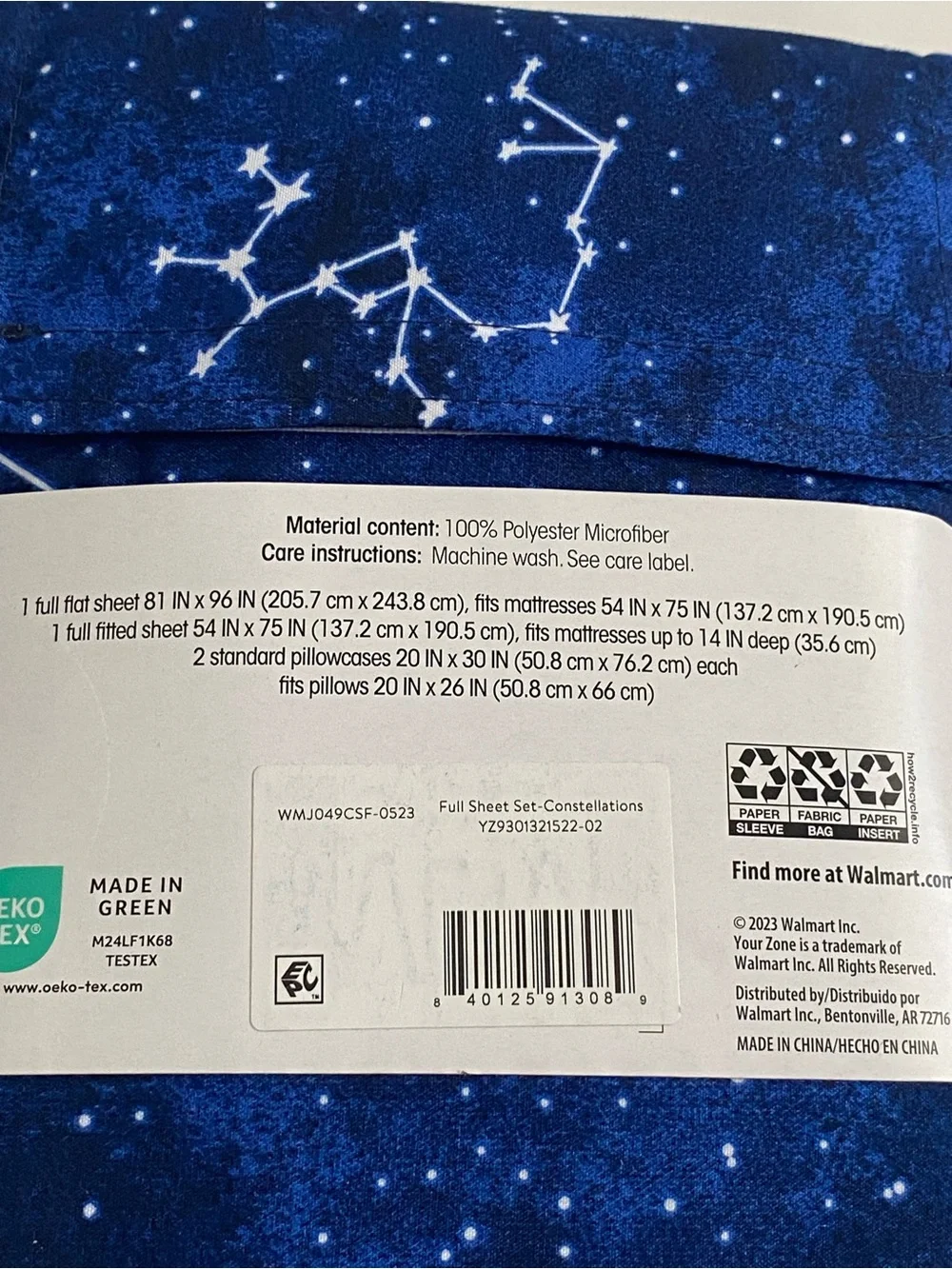 Your Zone Super Soft Constellation Stars Sheet Set Full Size bed set microfiber